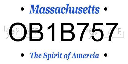 OB1B757 Massachusetts License Plate