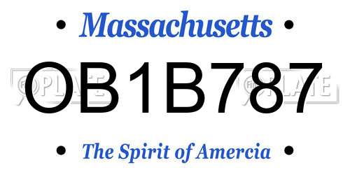 OB1B787 Massachusetts License Plate