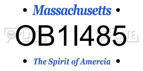 OB1I485 Massachusetts License Plate
