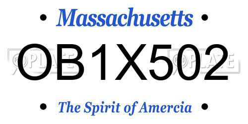 OB1X502 Massachusetts License Plate