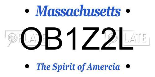 OB1Z2L Massachusetts License Plate