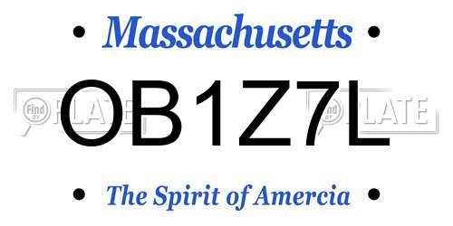 OB1Z7L Massachusetts License Plate