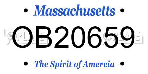 OB20659 Massachusetts License Plate