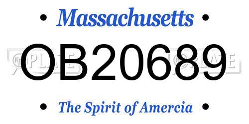 OB20689 Massachusetts License Plate