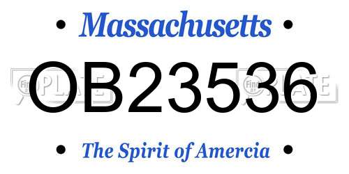 OB23536 Massachusetts License Plate
