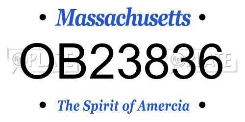 OB23836 Massachusetts License Plate