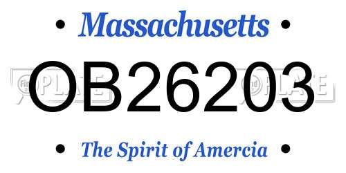 OB26203 Massachusetts License Plate