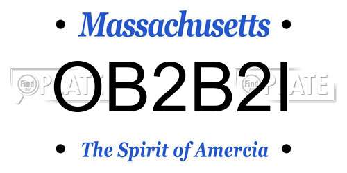 OB2B2I Massachusetts License Plate