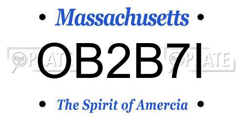 OB2B7I Massachusetts License Plate