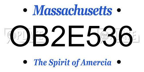 OB2E536 Massachusetts License Plate