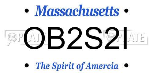 OB2S2I Massachusetts License Plate
