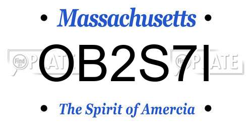 OB2S7I Massachusetts License Plate