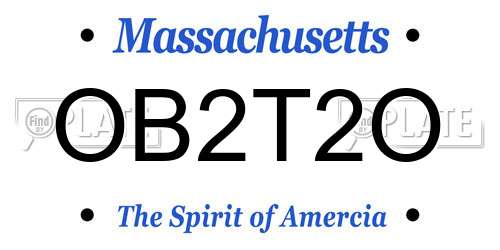 OB2T2O Massachusetts License Plate