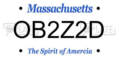 OB2Z2D Massachusetts License Plate