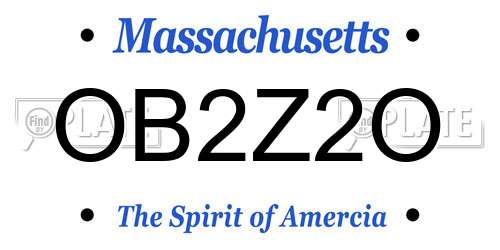 OB2Z2O Massachusetts License Plate