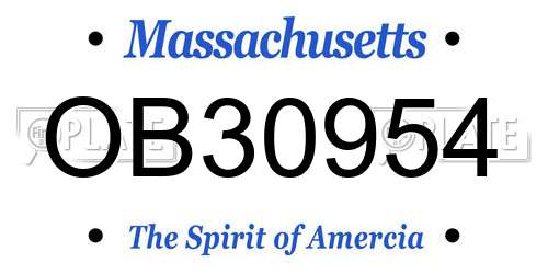 OB30954 Massachusetts License Plate