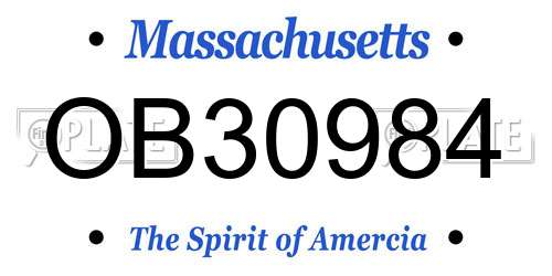 OB30984 Massachusetts License Plate