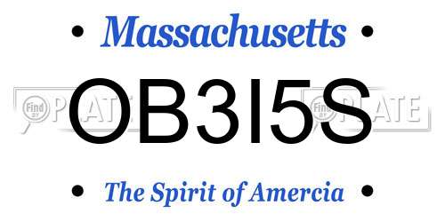 OB3I5S Massachusetts License Plate