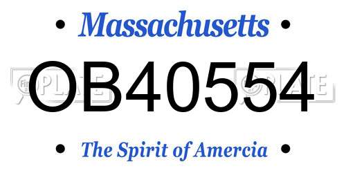 OB40554 Massachusetts License Plate
