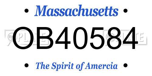 OB40584 Massachusetts License Plate