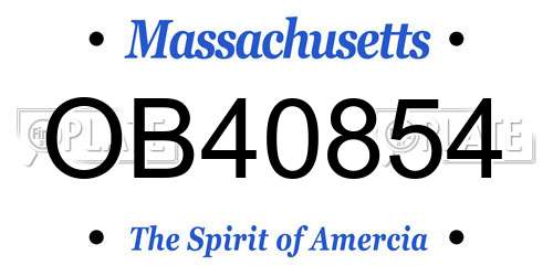OB40854 Massachusetts License Plate