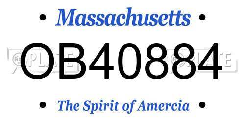 OB40884 Massachusetts License Plate