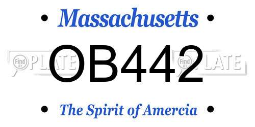 OB442 Massachusetts License Plate