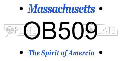 OB509 Massachusetts License Plate