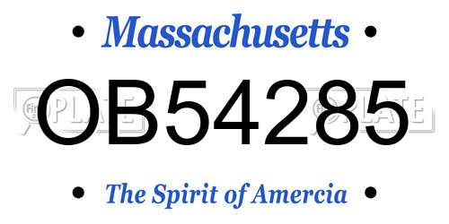 OB54285 Massachusetts License Plate