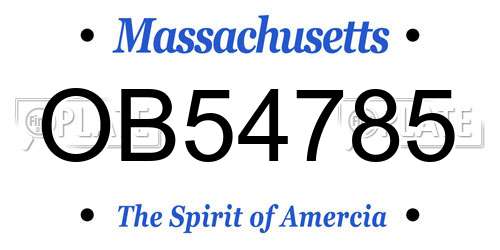 OB54785 Massachusetts License Plate