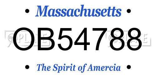 OB54788 Massachusetts License Plate
