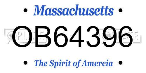 OB64396 Massachusetts License Plate
