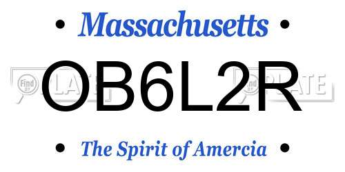 OB6L2R Massachusetts License Plate