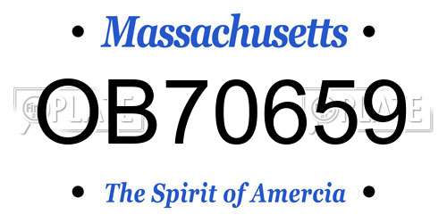 OB70659 Massachusetts License Plate