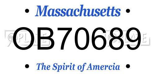 OB70689 Massachusetts License Plate