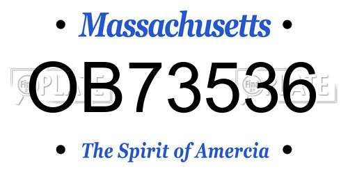 OB73536 Massachusetts License Plate