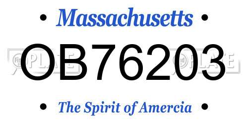OB76203 Massachusetts License Plate