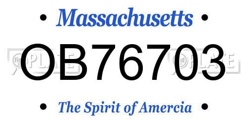 OB76703 Massachusetts License Plate