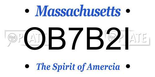 OB7B2I Massachusetts License Plate