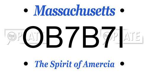 OB7B7I Massachusetts License Plate
