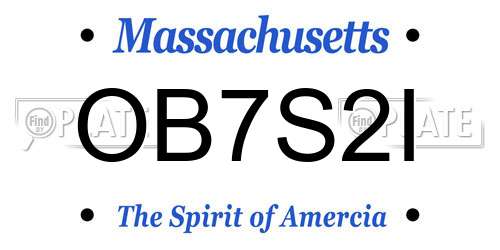 OB7S2I Massachusetts License Plate