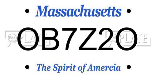 OB7Z2O Massachusetts License Plate