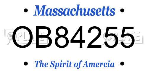 OB84255 Massachusetts License Plate