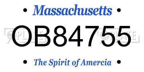 OB84755 Massachusetts License Plate
