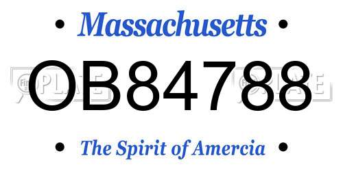 OB84788 Massachusetts License Plate