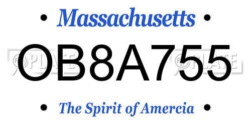 OB8A755 Massachusetts License Plate