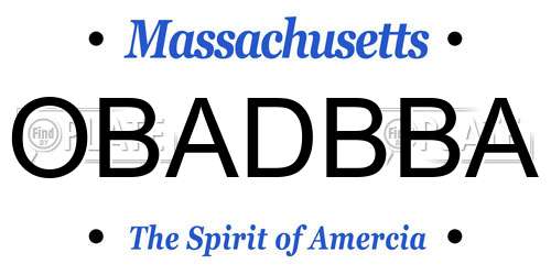 OBADBBA Massachusetts License Plate