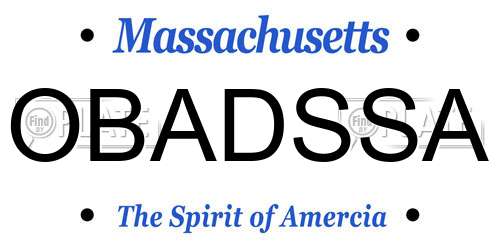 OBADSSA Massachusetts License Plate