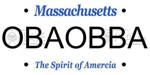 OBAOBBA Massachusetts License Plate