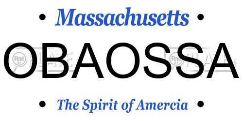 OBAOSSA Massachusetts License Plate